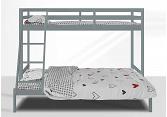 Triple bunk bed. 3ft single over a 4ft6 double wood bunk. Grey colour 3